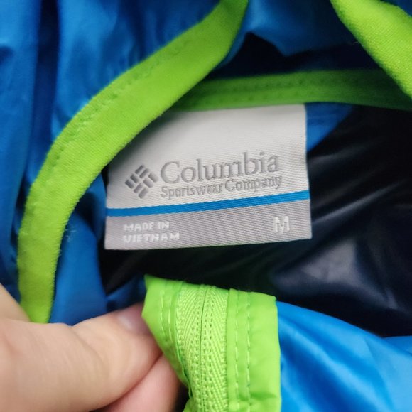 Columbia  Blue Rain Jacket Size Medium Mens - Picture 3 of 4